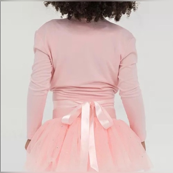 Flo dancewear Crossover Long Sleeves Wrap Top in pink Medium gymnastics ballet - Picture 2 of 9